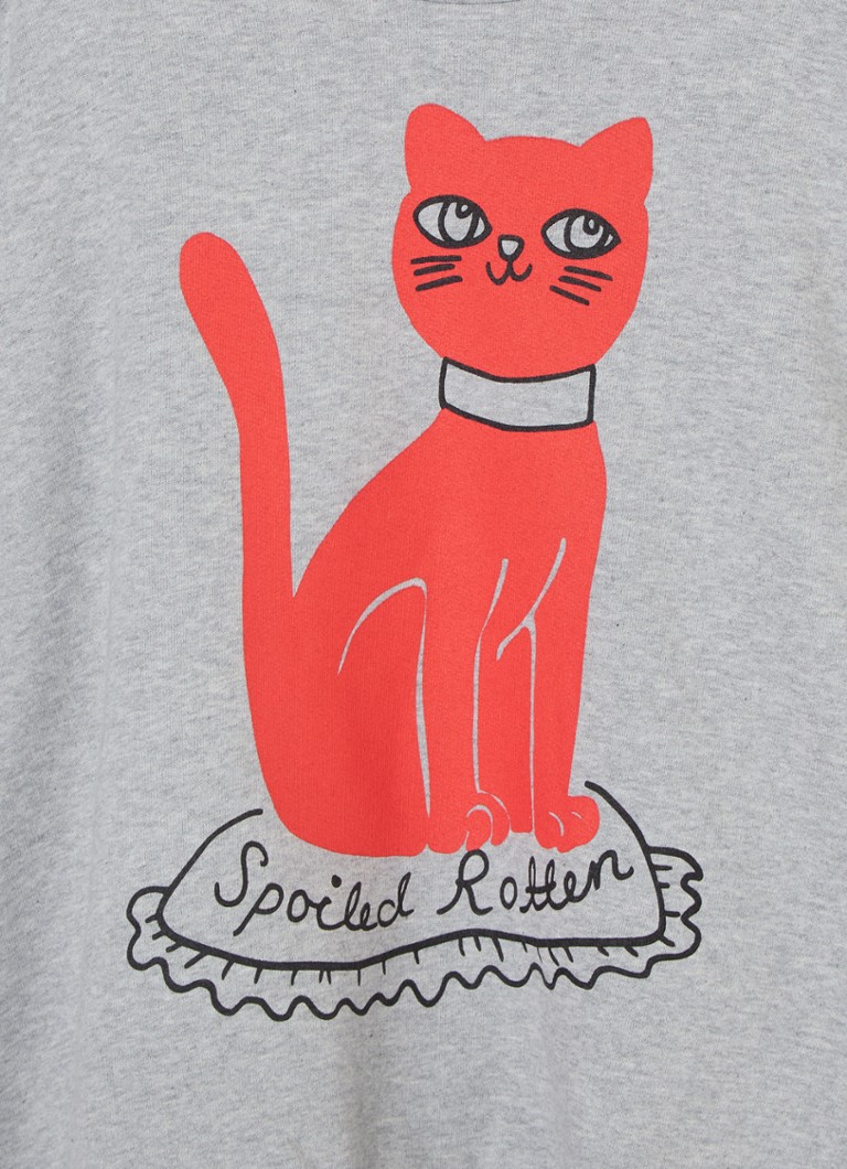 Tricou Mini Rodini din bumbac organic cu pisică