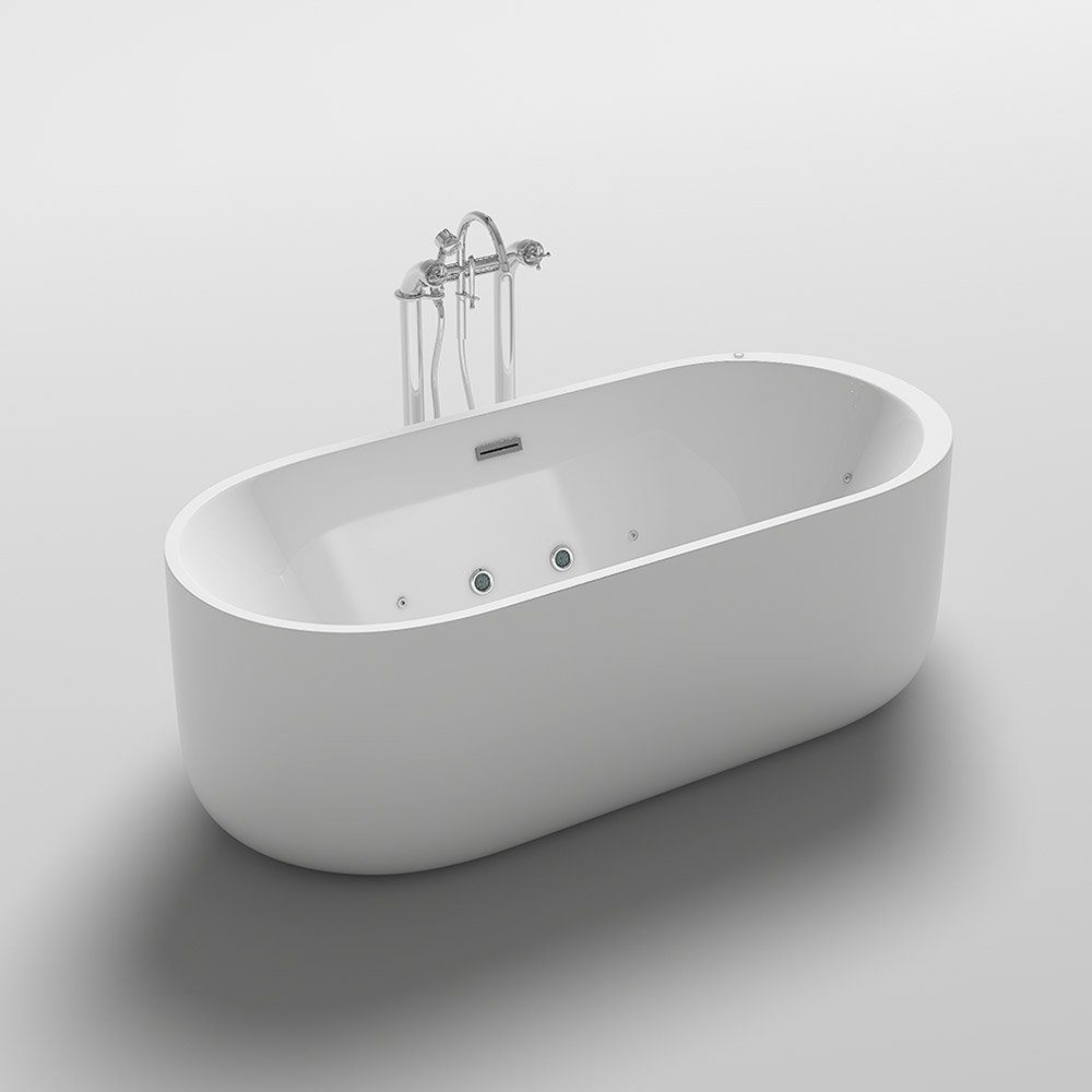 HOME DELUXE Badewanne BOLA PLUS, inkl. Whirlpoolfunktion - Maße: 170 x 80 x 58 cm I Indoor Jacuzzi