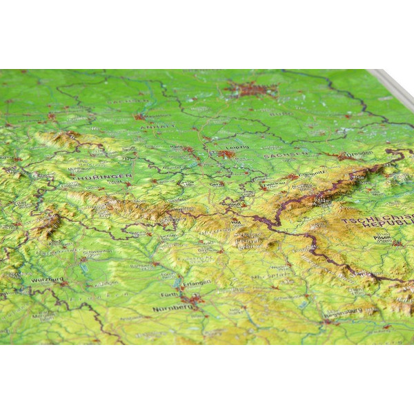 Relief Deutschland 1:2.4 MIO mit Holzrahmen - Karte
