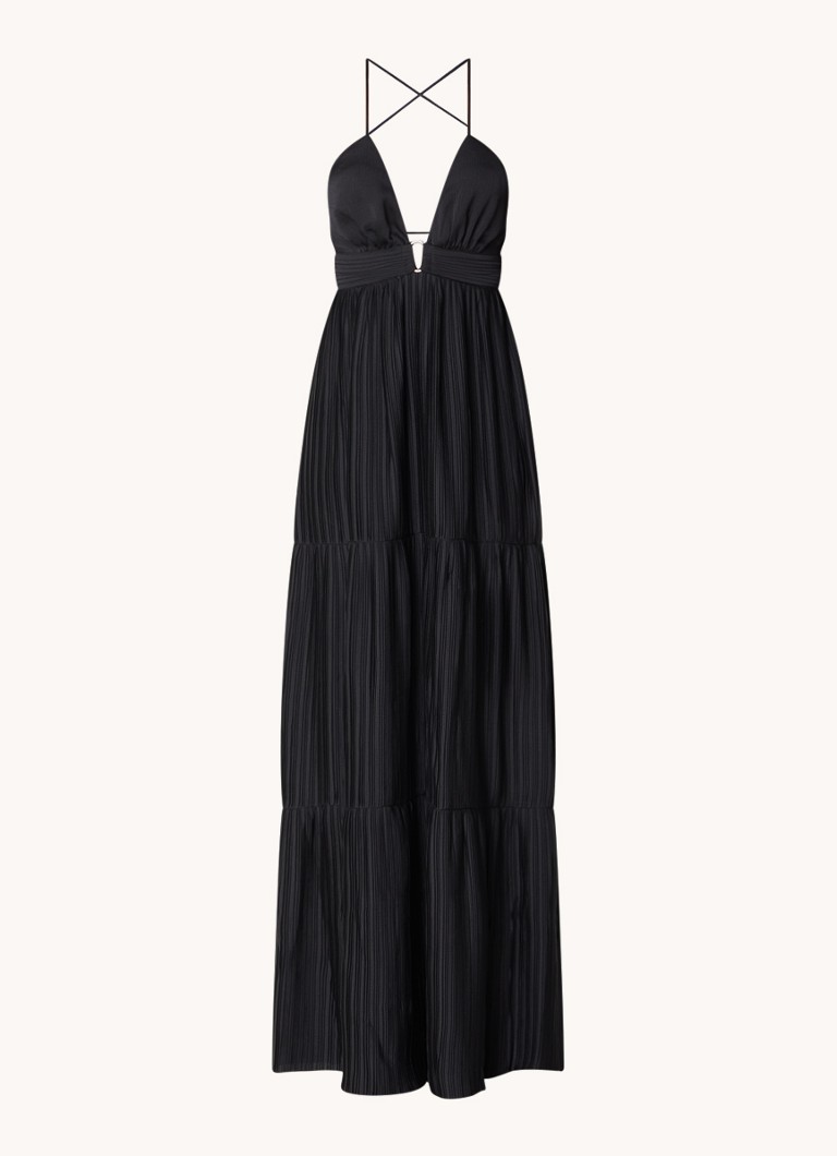 ba&sh  Wasta maxi jurk met rugdecolleté en plissé