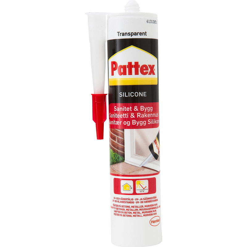 Pattex Sanitærsilikon 280 ml, transp, Pattex