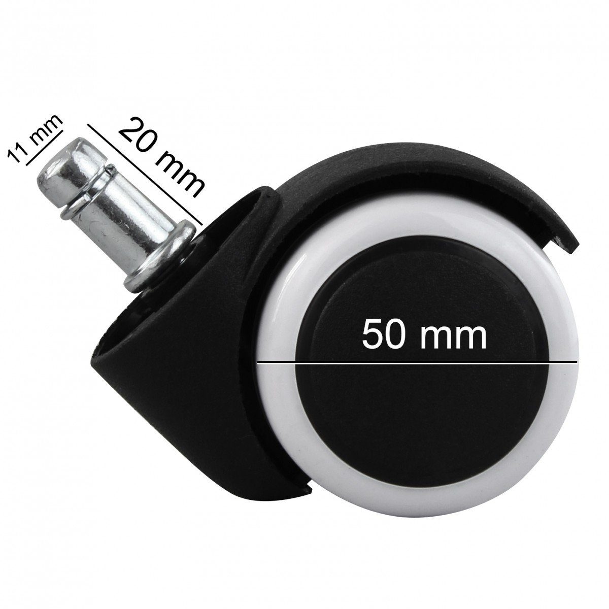 KADIMA DESIGN Stuhlrolle Bürostuhlrollen für Hartböden – 50 mm, Polyurethan-Beschichtung