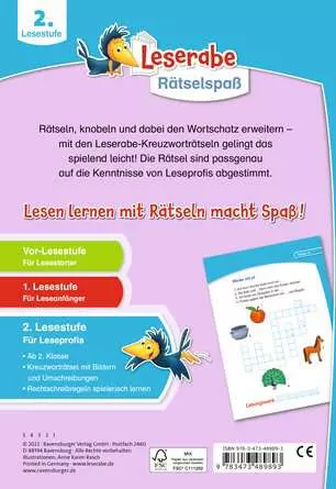 Leserabe: Kreuzworträtsel zum Lesenlernen (2. Lesestufe)