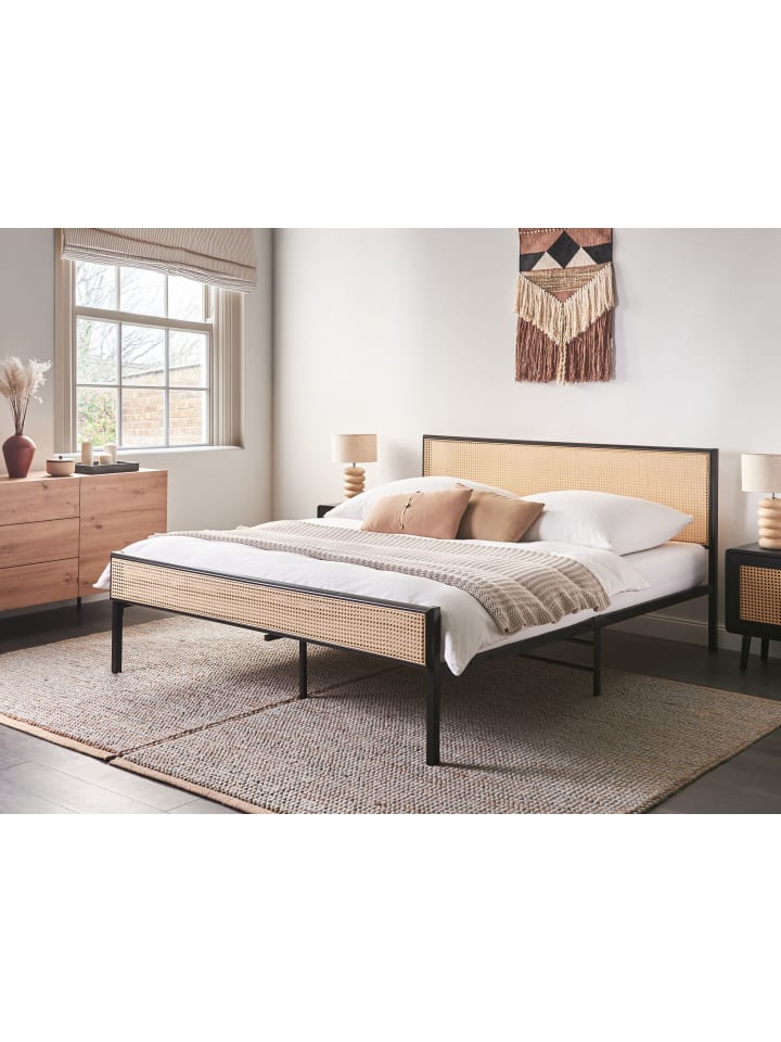 Beliani Doppelbett AVANTON in Schwarz/Braun - (W) 165 x (H) 90 x (L) 208 cm günstig kaufen onesize