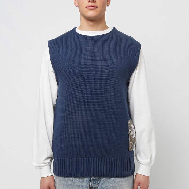 GR10K Cotton Knit Vest navy