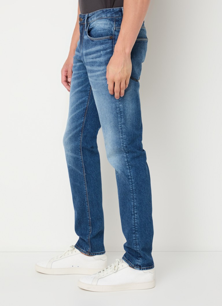 Blugi Emporio Armani cu croială dreaptă, decolorare închisă