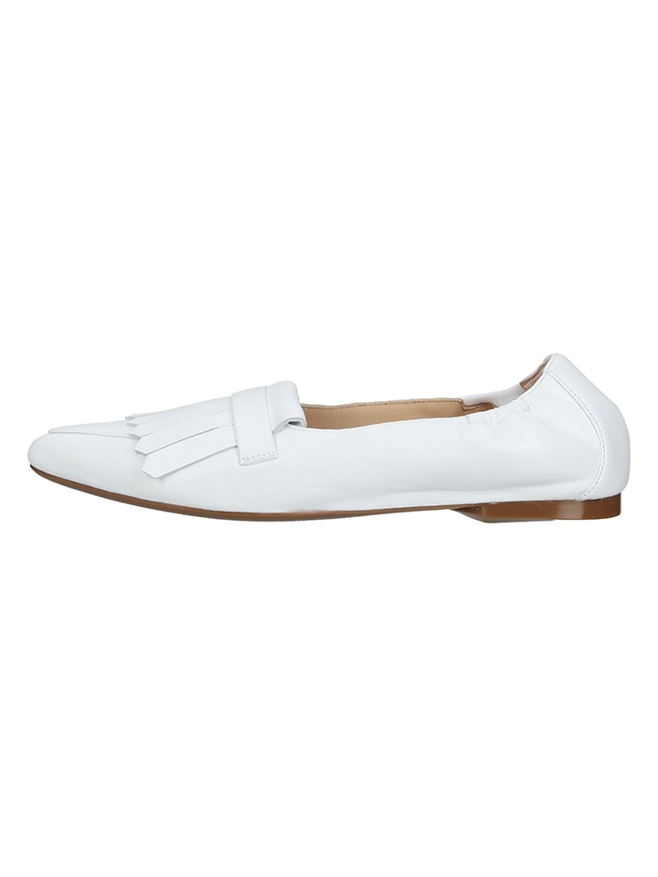 PETER KAISER Leder-Slipper in Weiß günstig kaufen
