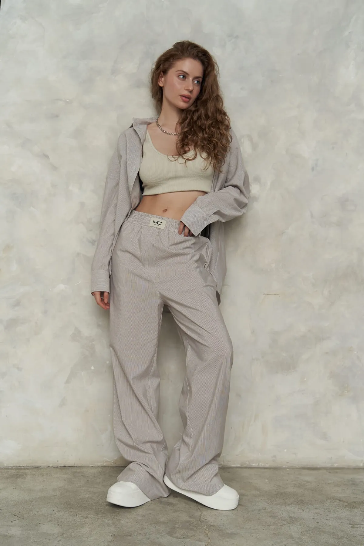 MAİ COLLECTİON  Sebastian Brown gestreiftes Hemdset