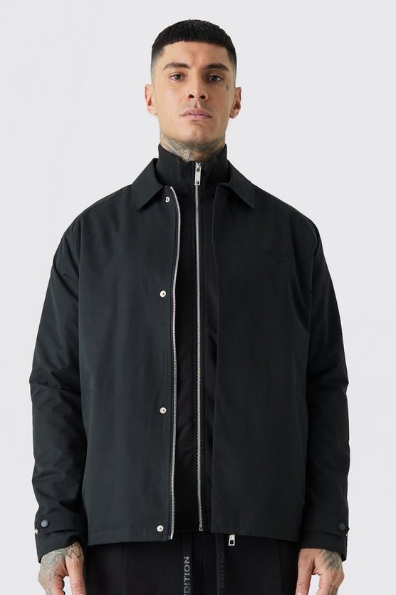 Tall bestickte Twill-Jacke