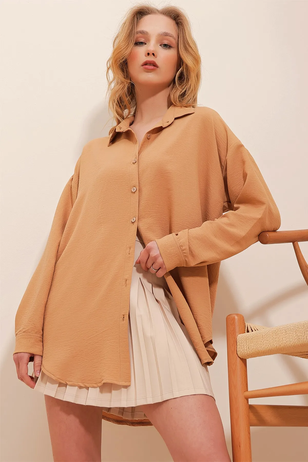 Trend Alaçatı Stili  Hemd - Braun - Regular Fit