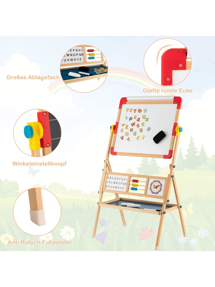 COSTWAY 3 in 1 Kinderstaffelei drehbar in Bunt günstig kaufen onesize