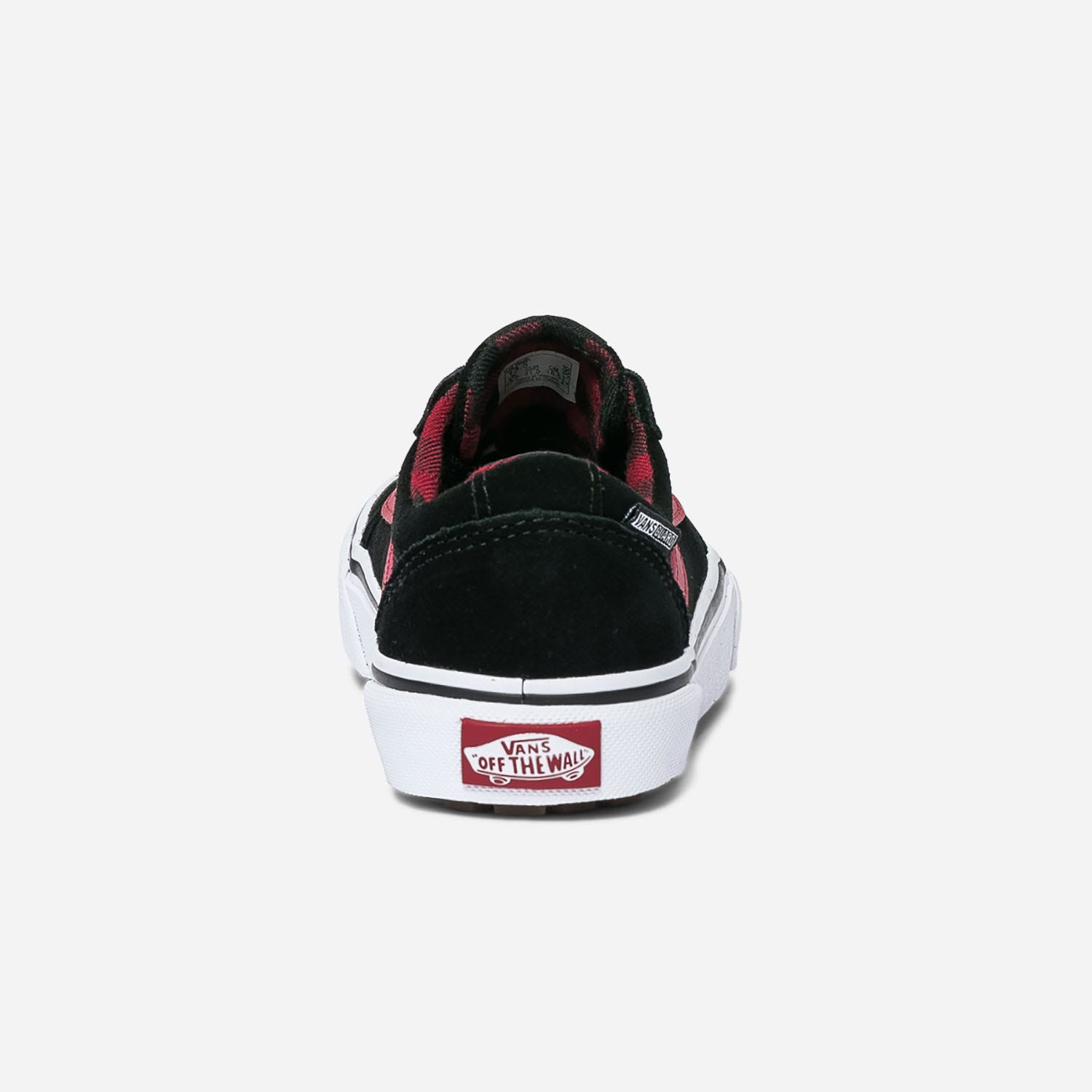 Tennis VANS noir et rouge en cuir velours