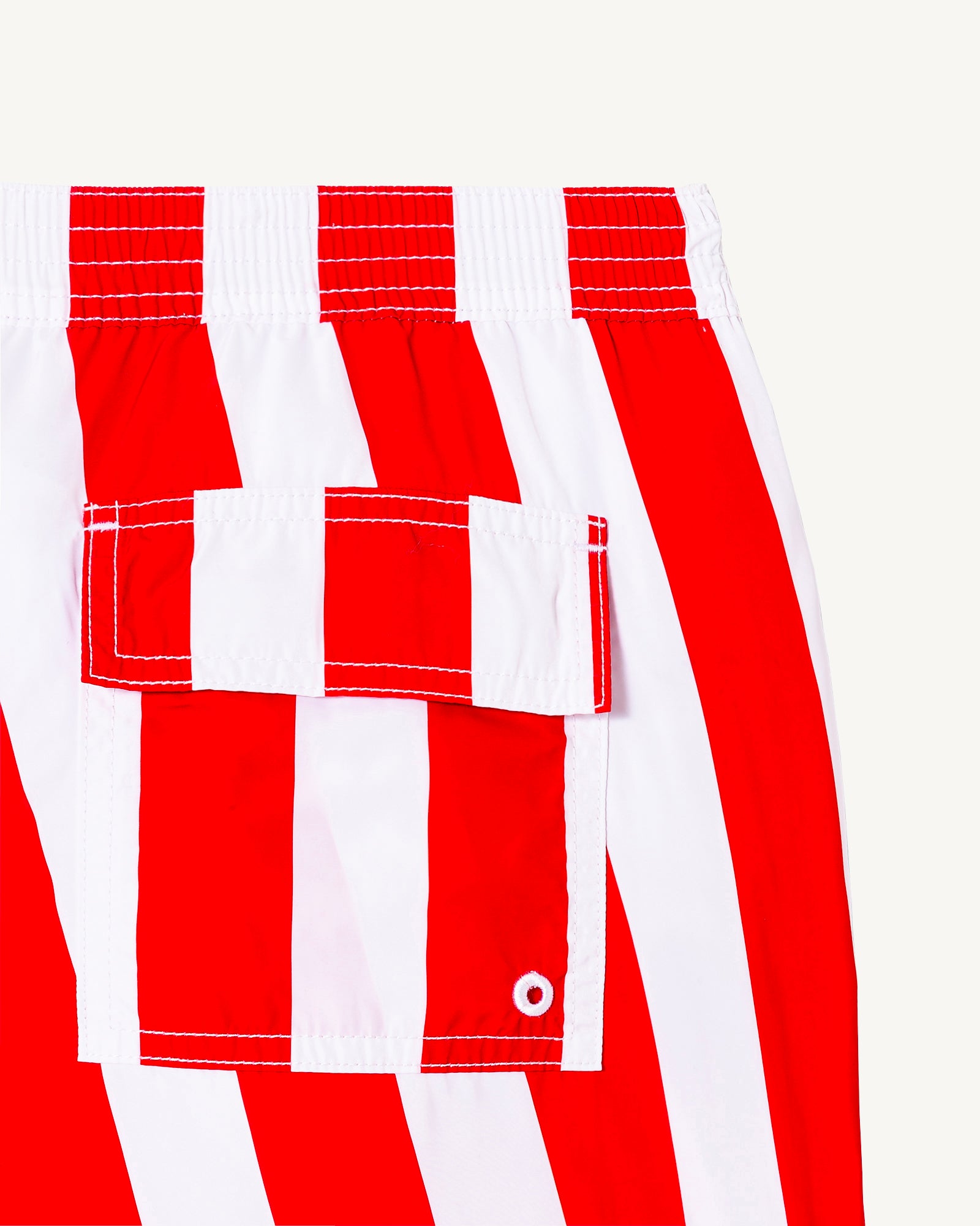 Short de bain Rayure rouge vif/Blanc Dov