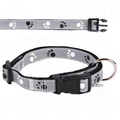 Trixie Halsband Pfoten Silver Reflect