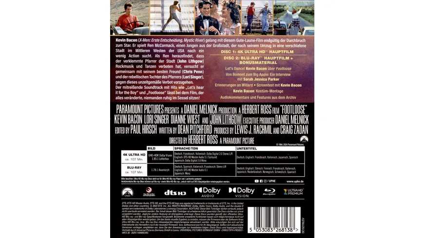 Footloose  (4K Ultra HD) + (Blu-ray)