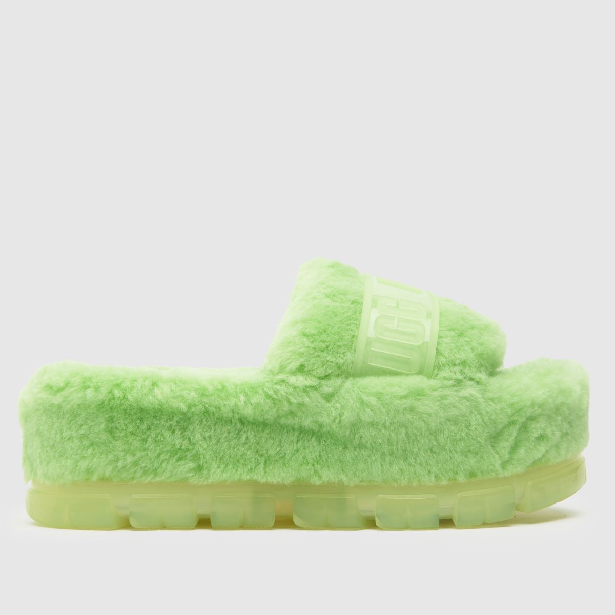 UGG – Fluffita – Limefärgade genomskinliga tofflor