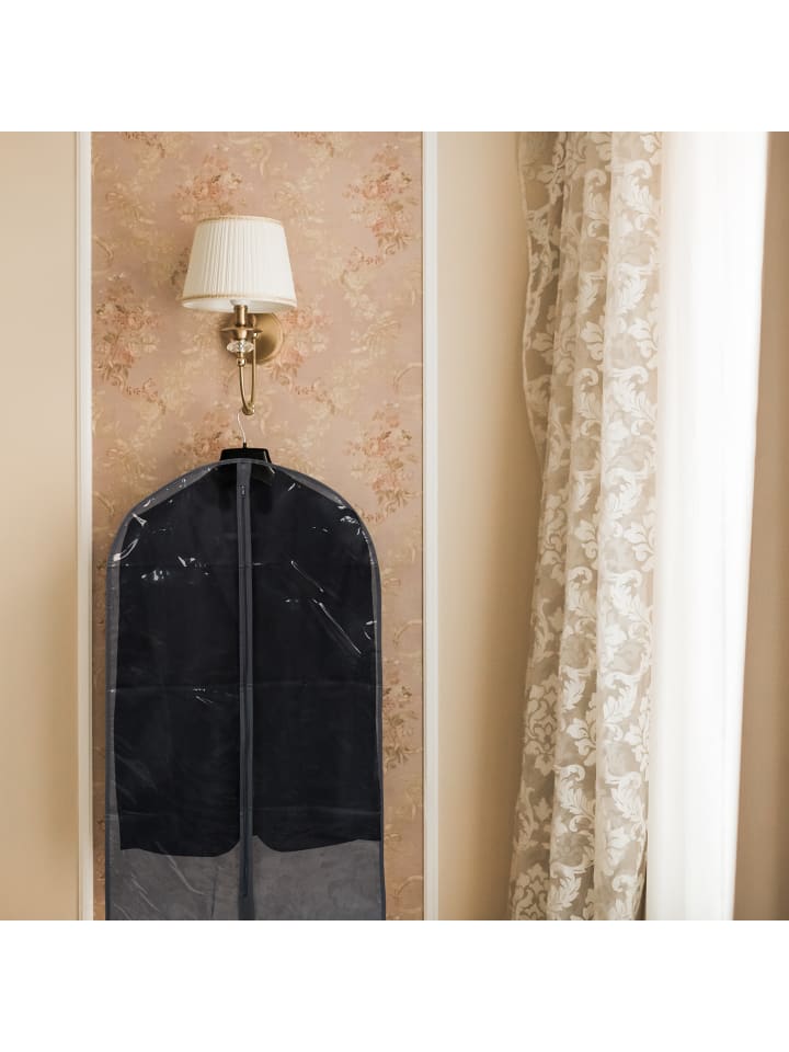 relaxdays 6 x Kleidersack in Grau/ Transparent - (B)60 x (H)135 cm günstig kaufen onesize