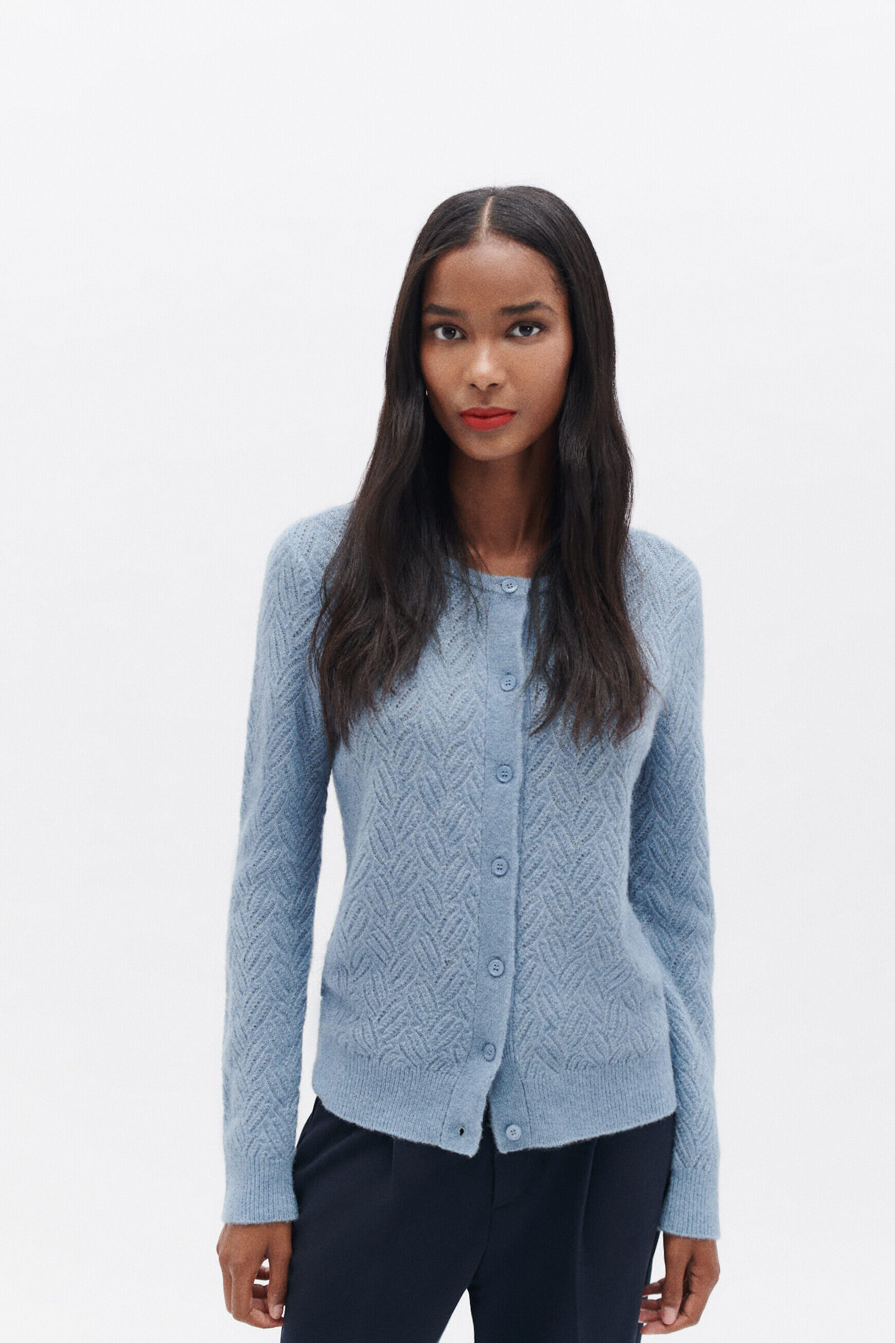 Gilet mash bleu ciel femme
