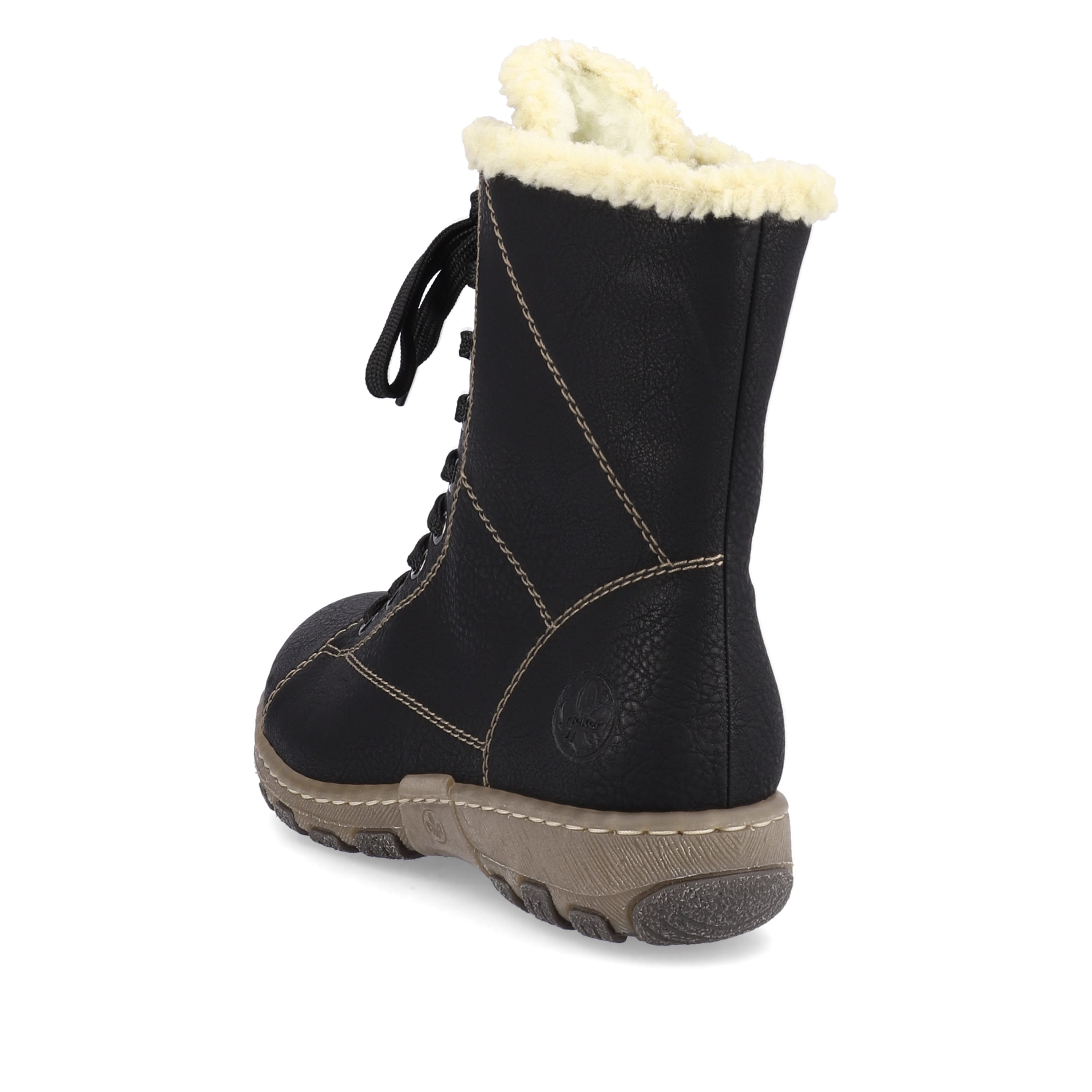 Rieker Damen Schnürstiefel tiefschwarz