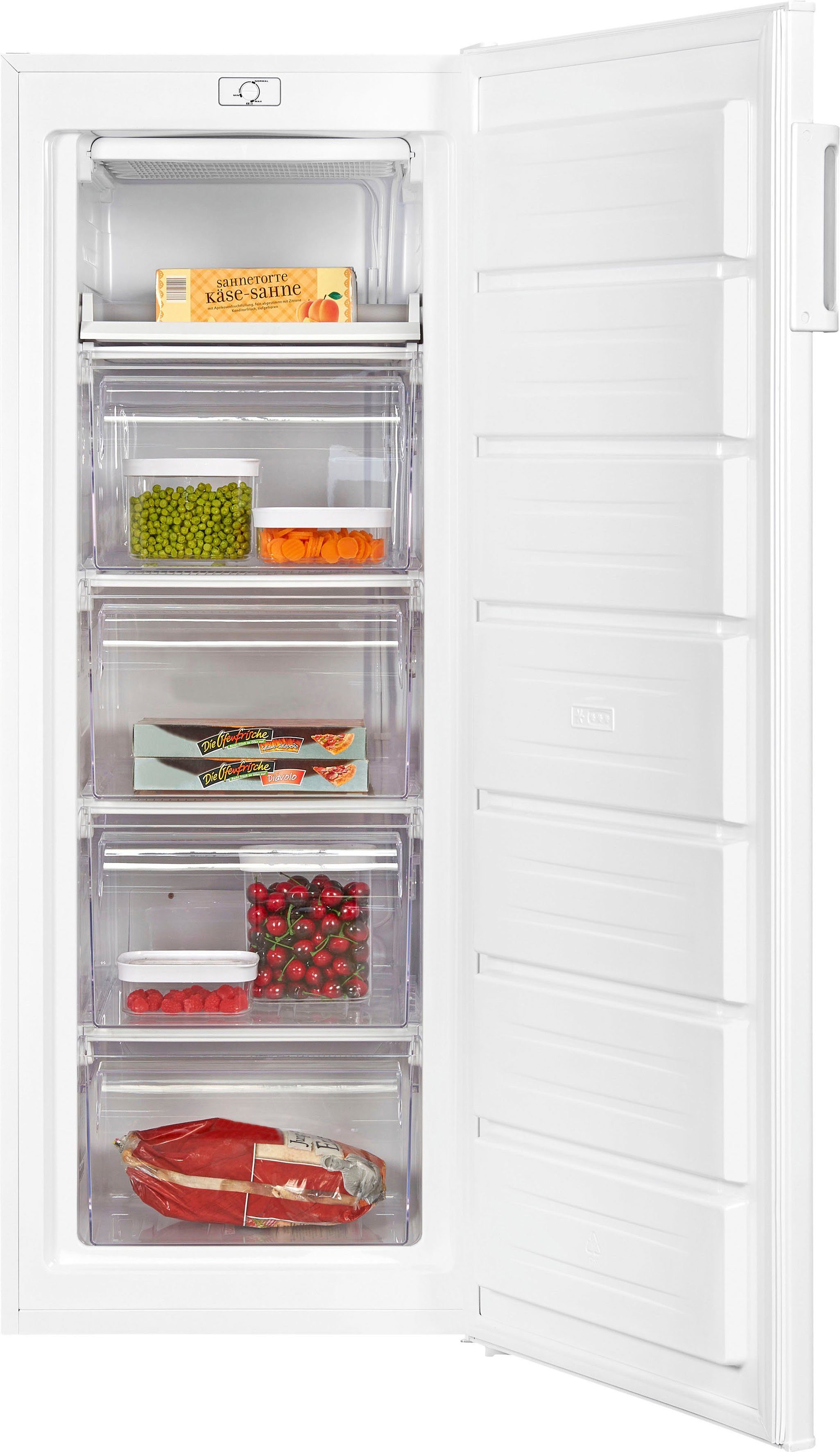 exquisit Gefrierschrank GS230-H-040D, 142,6 cm hoch, 54,4 cm breit
