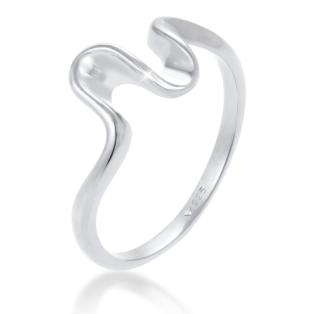 Elli Elli Bague Femmes tendance look vagues en argent sterling 925 Bague