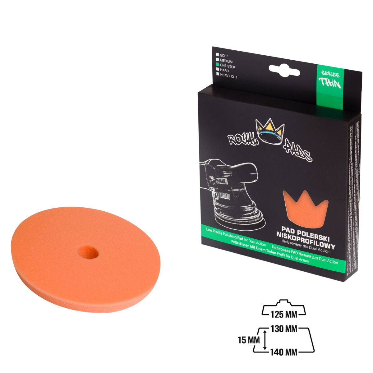 Royal Pads THIN One Step Schaum-Polierpad 130mm orange