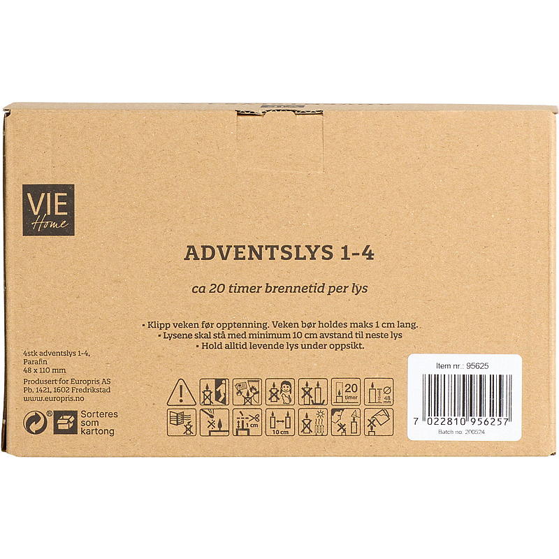 Vie Home Adventslys 4-pk 11 cm 1-4 hvit