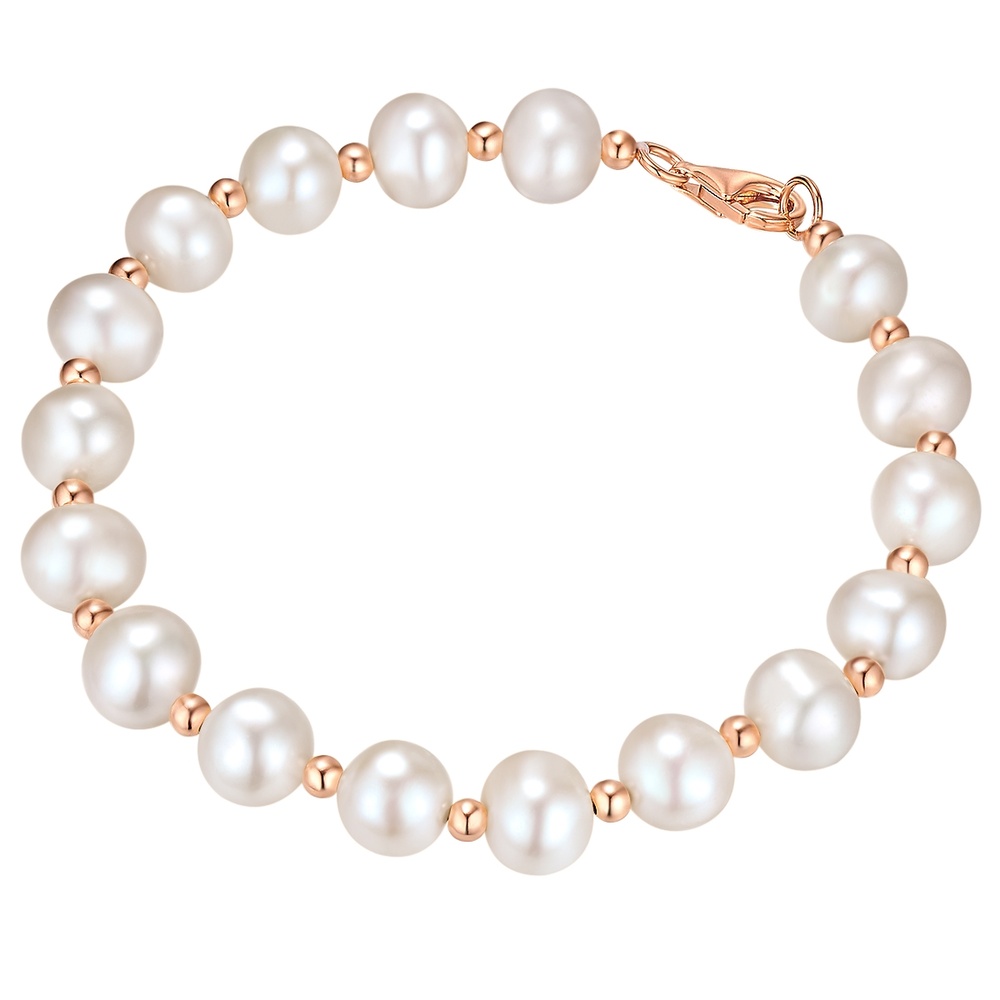 Valero Pearls Bracelet Argent sterling Perle de culture d'eau douce en Or rose Bracelet
