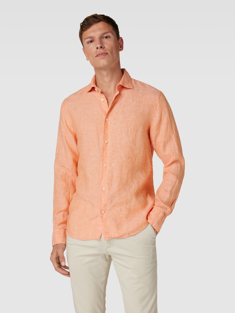 Regular Fit Freizeithemd mit Kentkragen Modell 'marc' in apricot