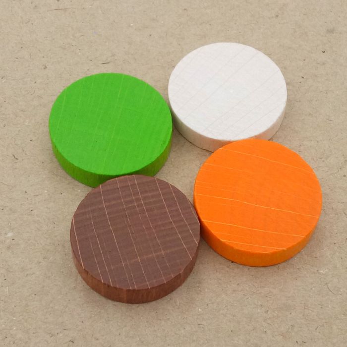 100x Holzscheiben 25x6 mm - wählen Sie Ihre Farbe - Auktion, Startpreis 20 EUR
