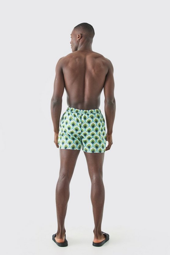 Short Length Geometric Swim Short