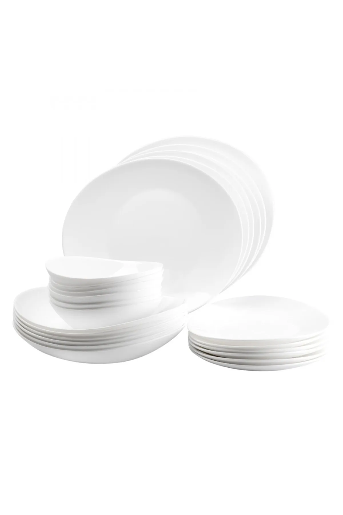 Karaca  White Pure 24-teiliges Tafelservice-Glas für 6 Personen