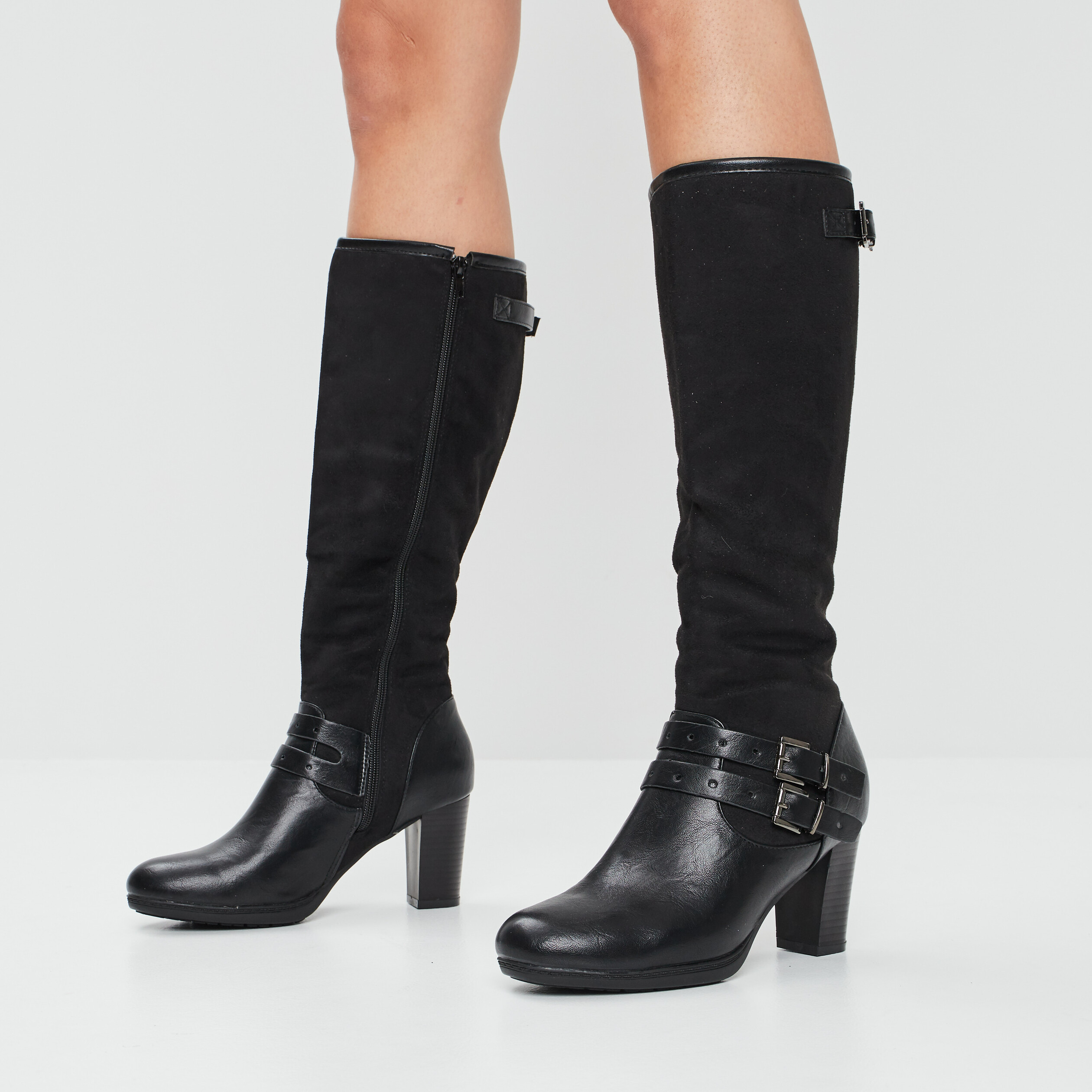 Bottes à talons noir femme | La Halle