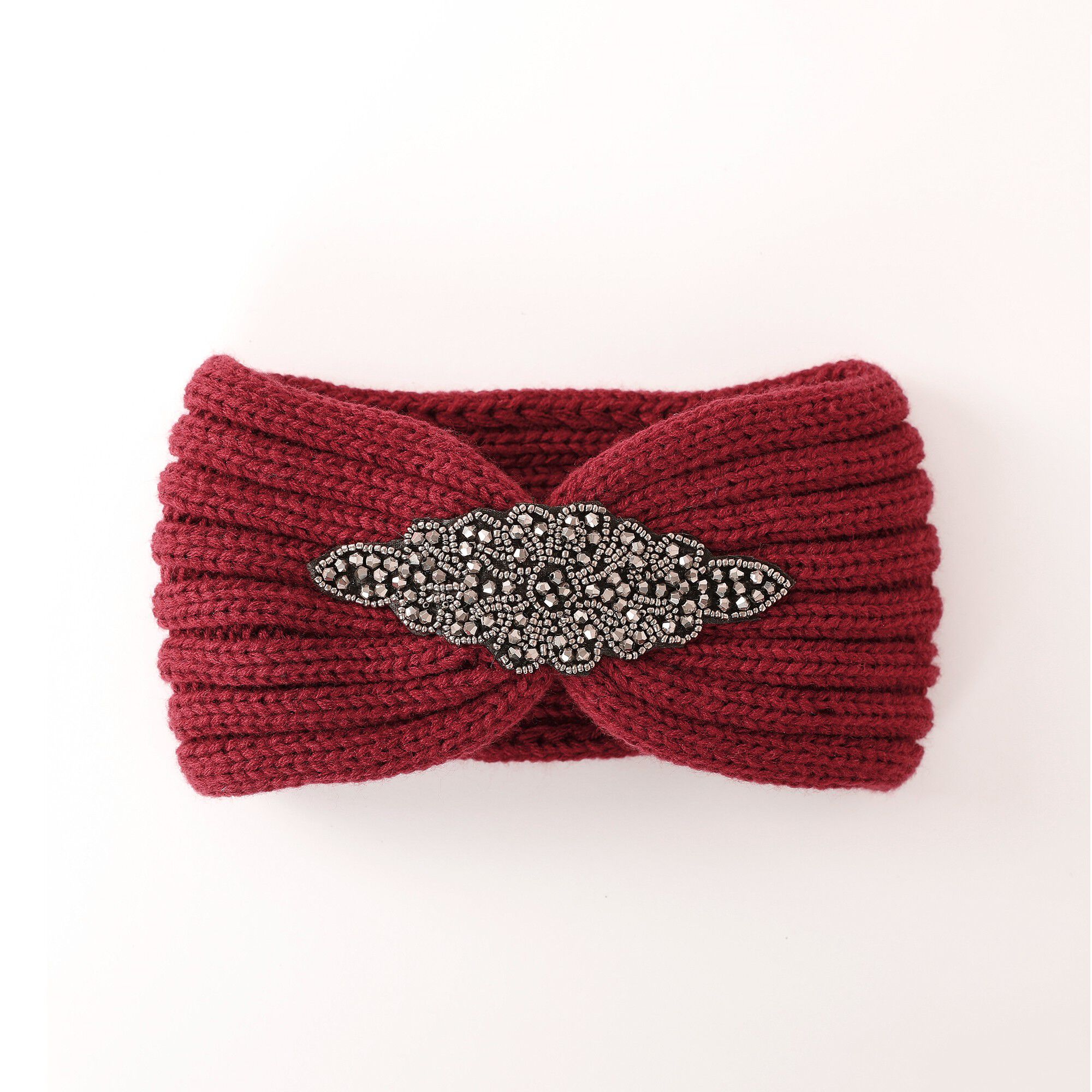 Headband en maille avec bijou