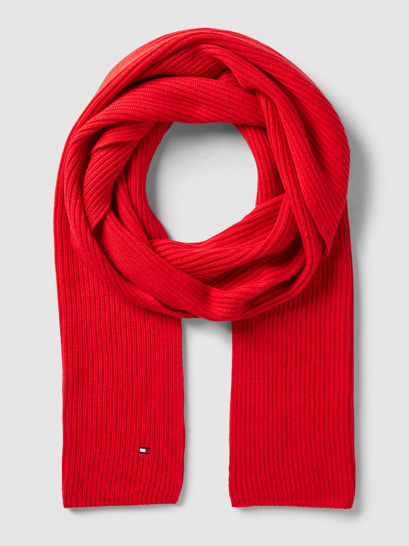 Schal mit Label-Stitching Modell 'ESSENTIAL FLAG' in rot