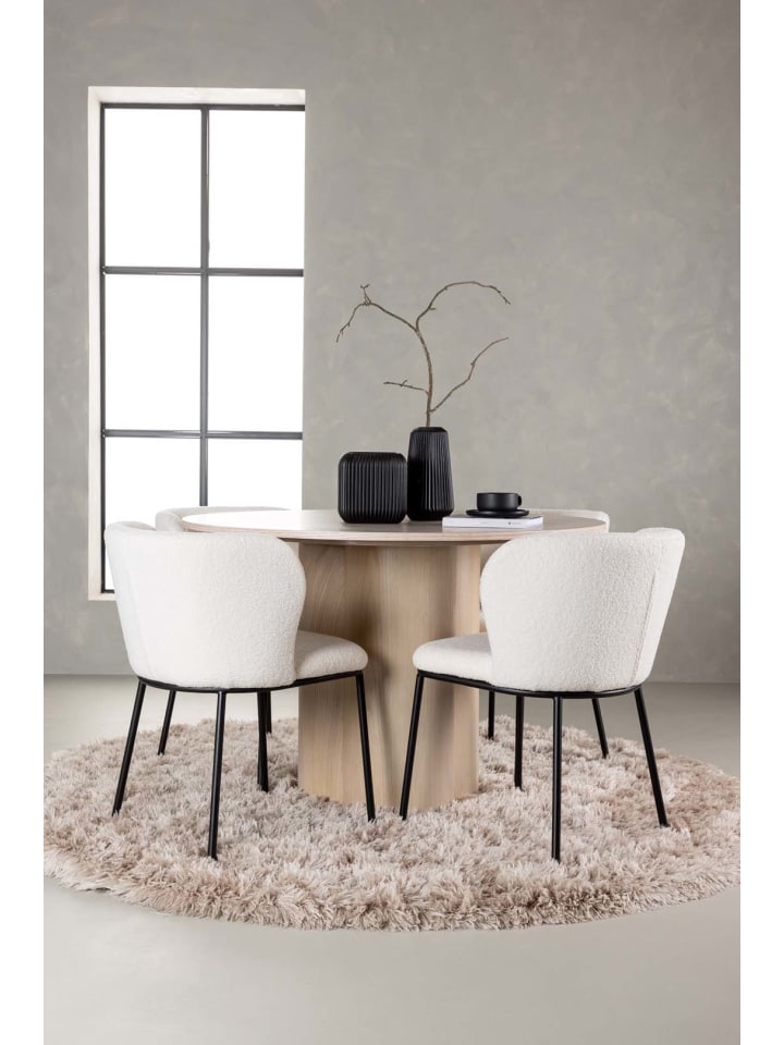 ebuy24 Essgruppe Olivia 2 ( 5-teilig) Whitewash 110 x 110 cm günstig kaufen onesize