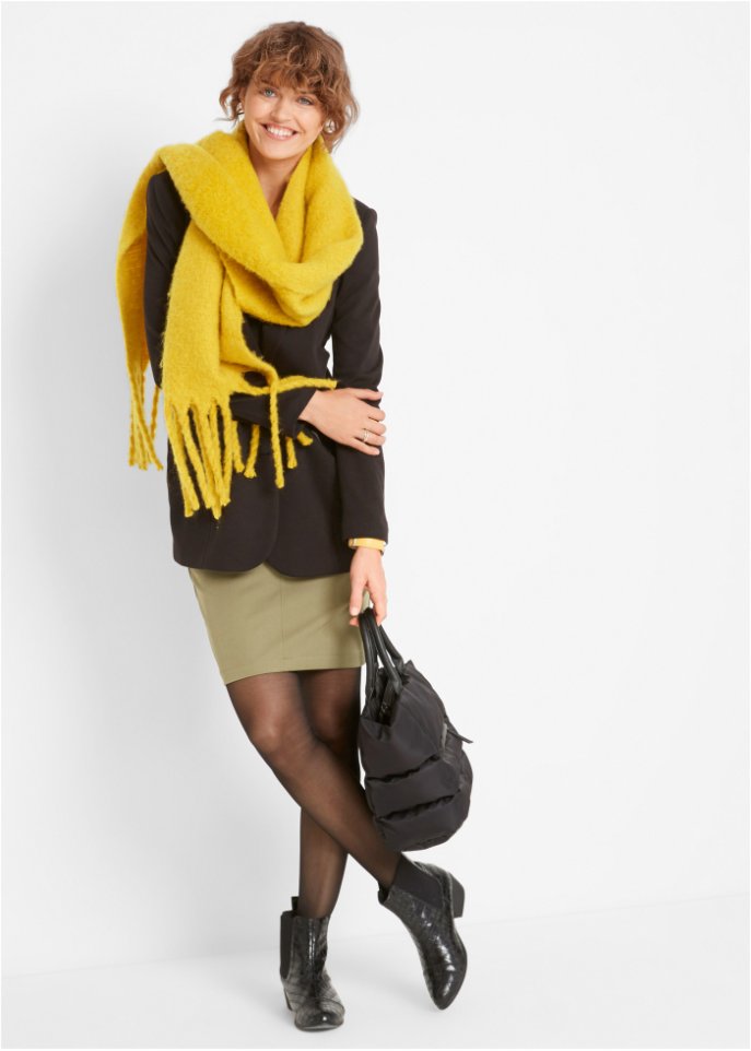 Bio-Baumwolljersey-Longblazer im Boyfriend-Stil