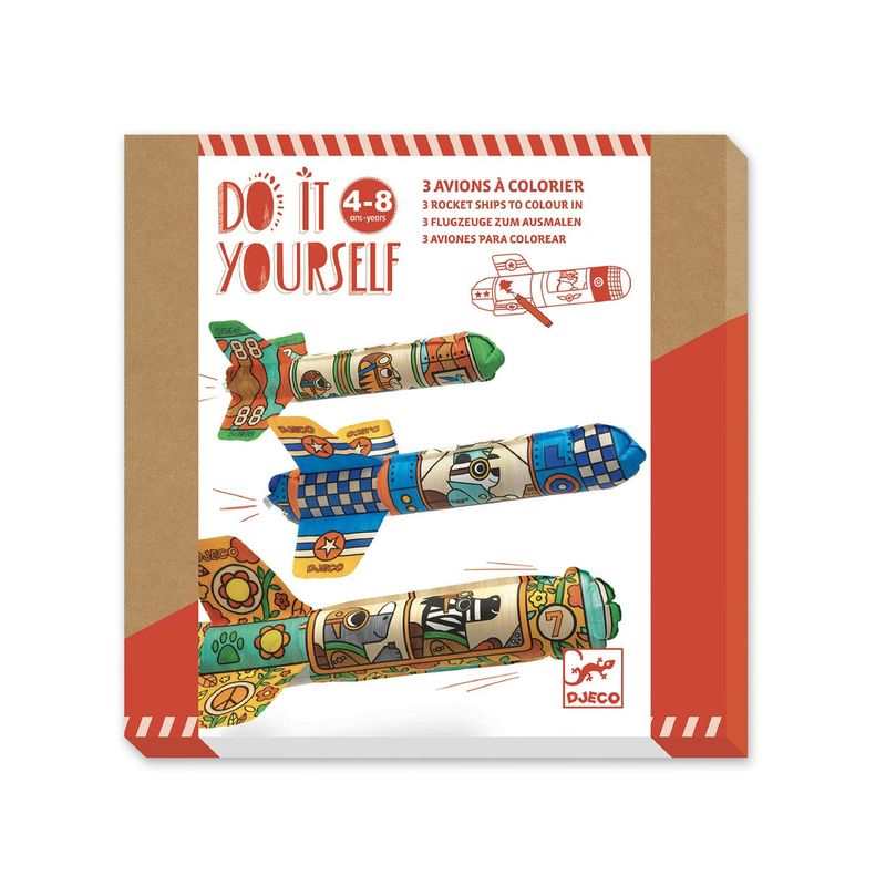 3 avions à colorier Djeco