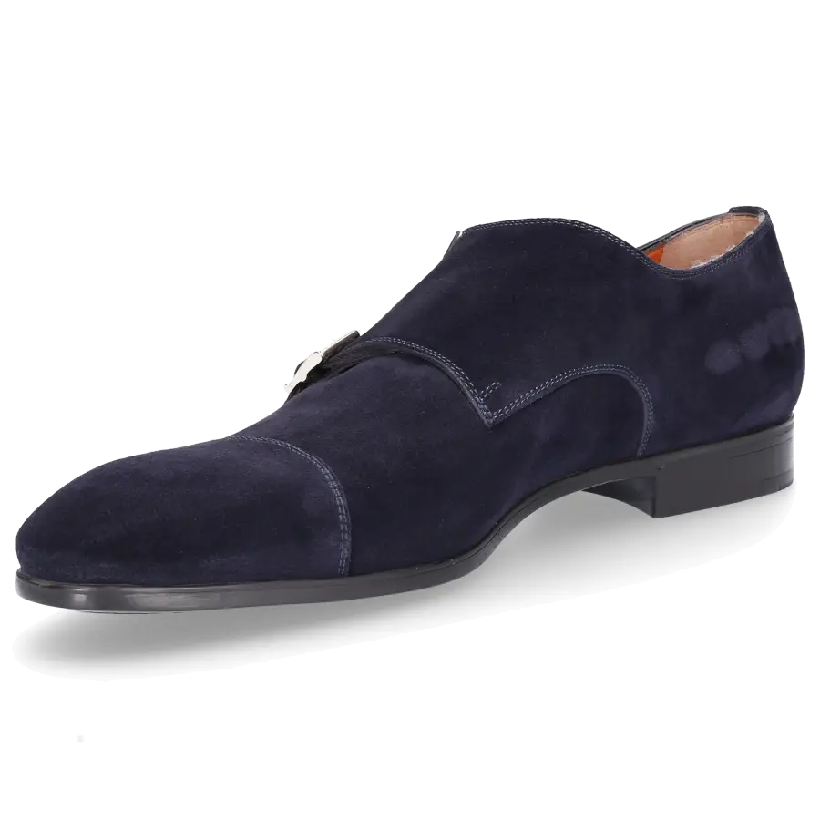 Santoni - Monk Schuhe 14549 Veloursleder - blau