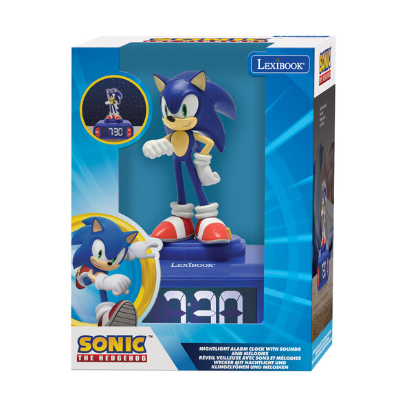Digitaler Kinder-Wecker Sonic, mit 3D Nachtlicht-Figur