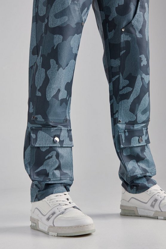 Camouflage Hose mit geradem Bein