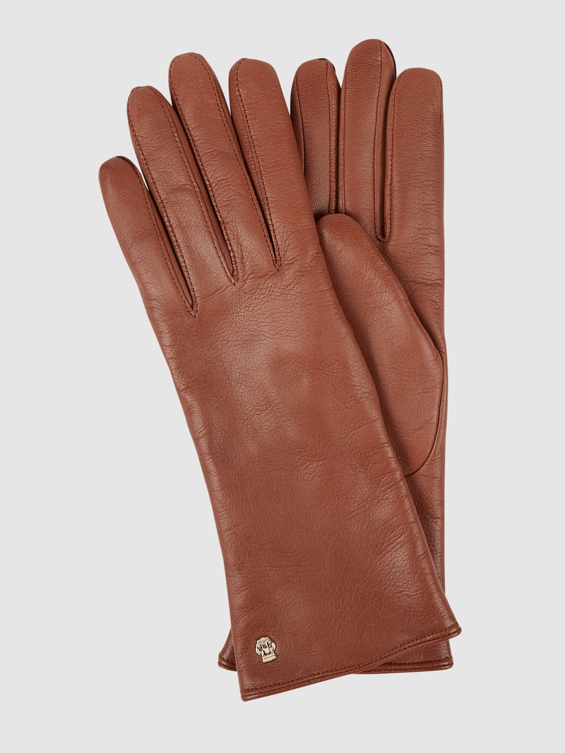 Handschuhe aus Leder in cognac