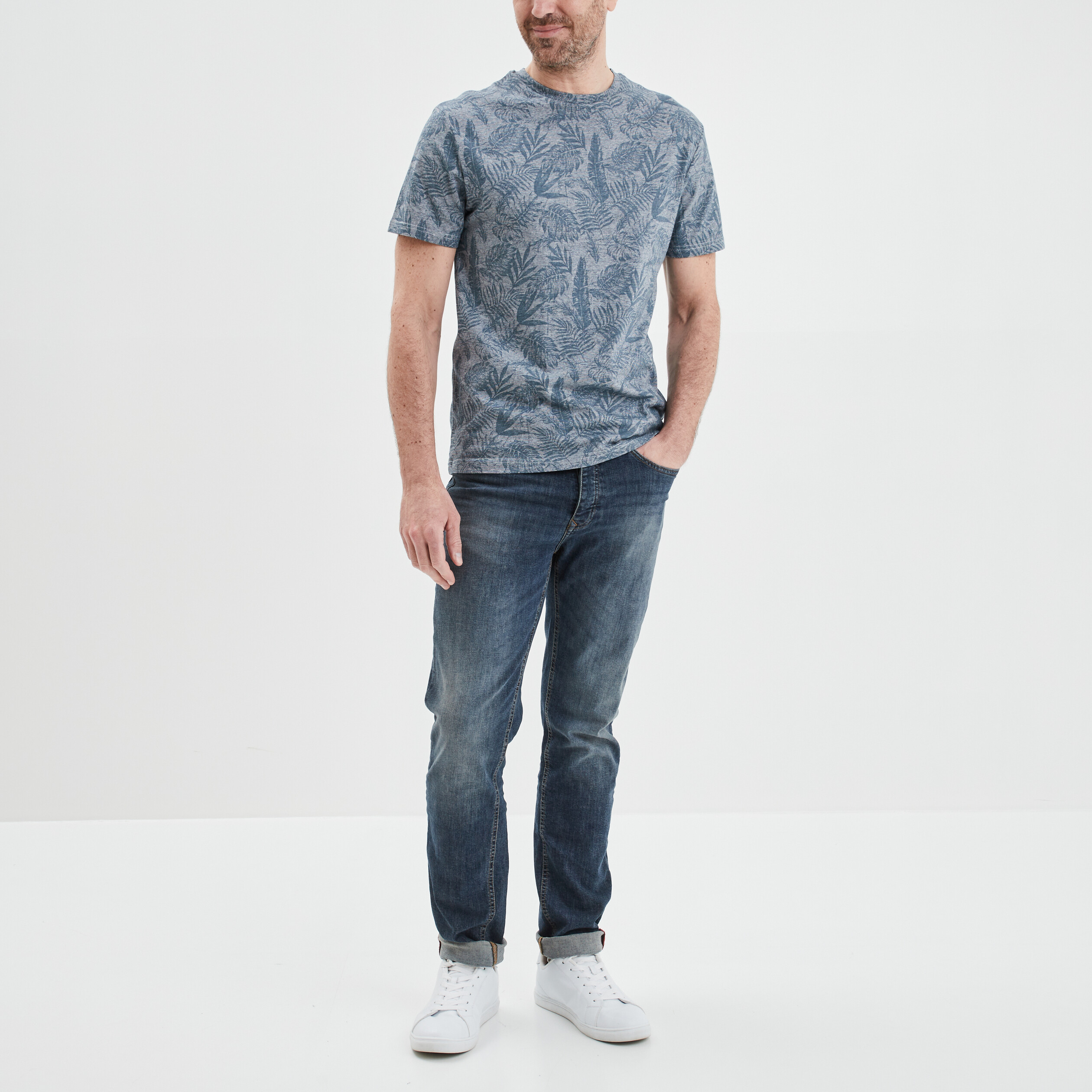 T-shirt manches courtes bleu homme | La Halle