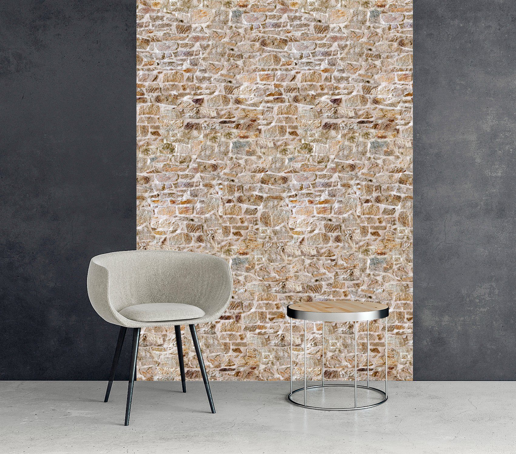 queence Vinyltapete Abdullah, Steinoptik, 90 x 250 cm, selbstklebend