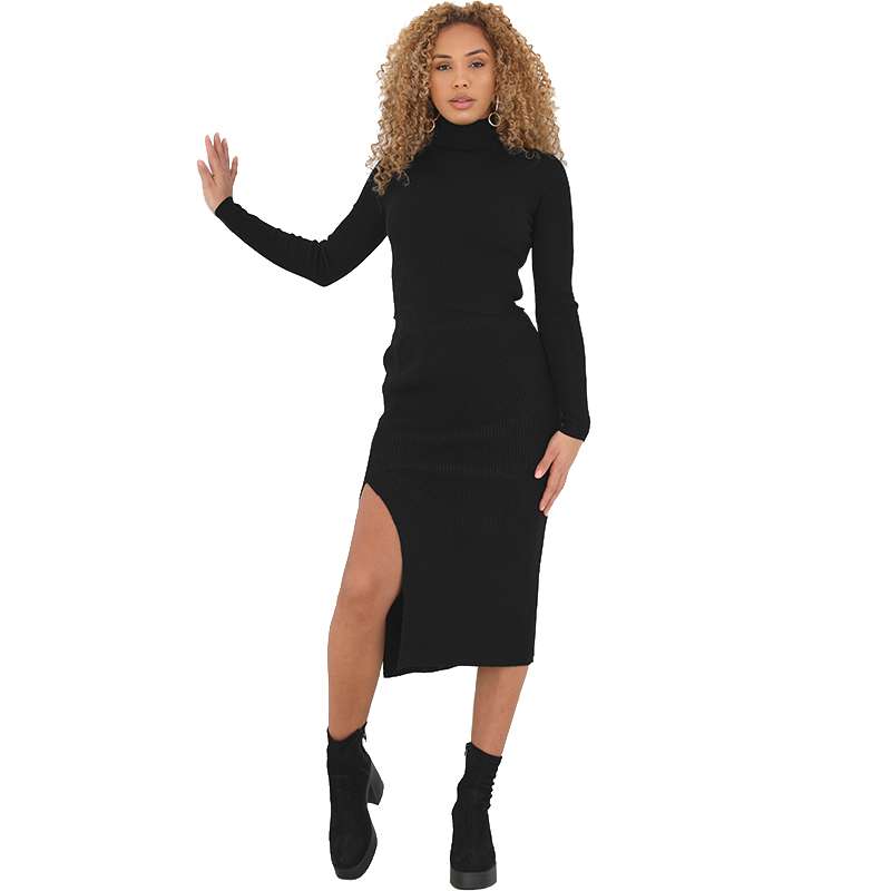 BRAVE SOUL Tartan Damen gerippter Maxi Rock LKS-364TARTAN