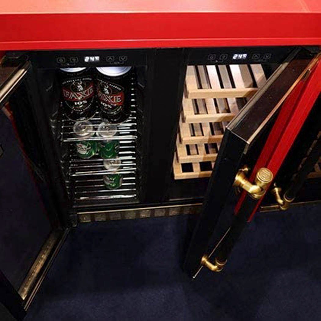 Kaiser Küchengeräte Weinkühlschrank K 64800 AD, für 20 Standardflaschen á 0,75l,Retro Weinkühlschrank, 63 Bierdosen, LED Display, Freistehend