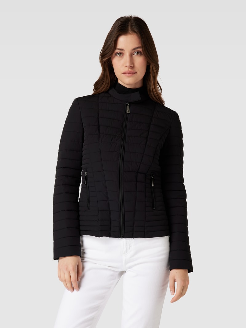 Steppjacke mit Stehkragen Modell 'VONA' in schwarz