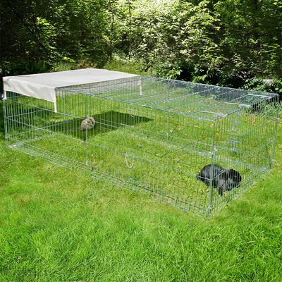 Kerbl Freigehege 4-Eck mit Ausbruchsperre und Gitterdach, groß