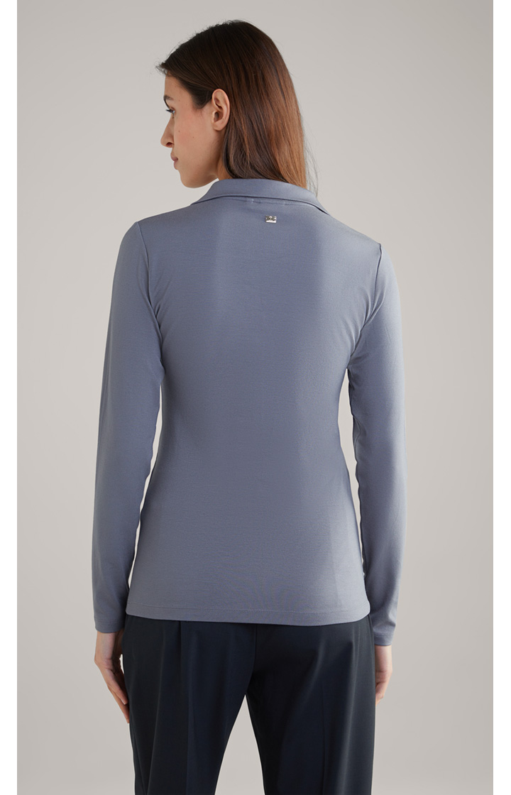 Polo-Longsleeve in Grau
