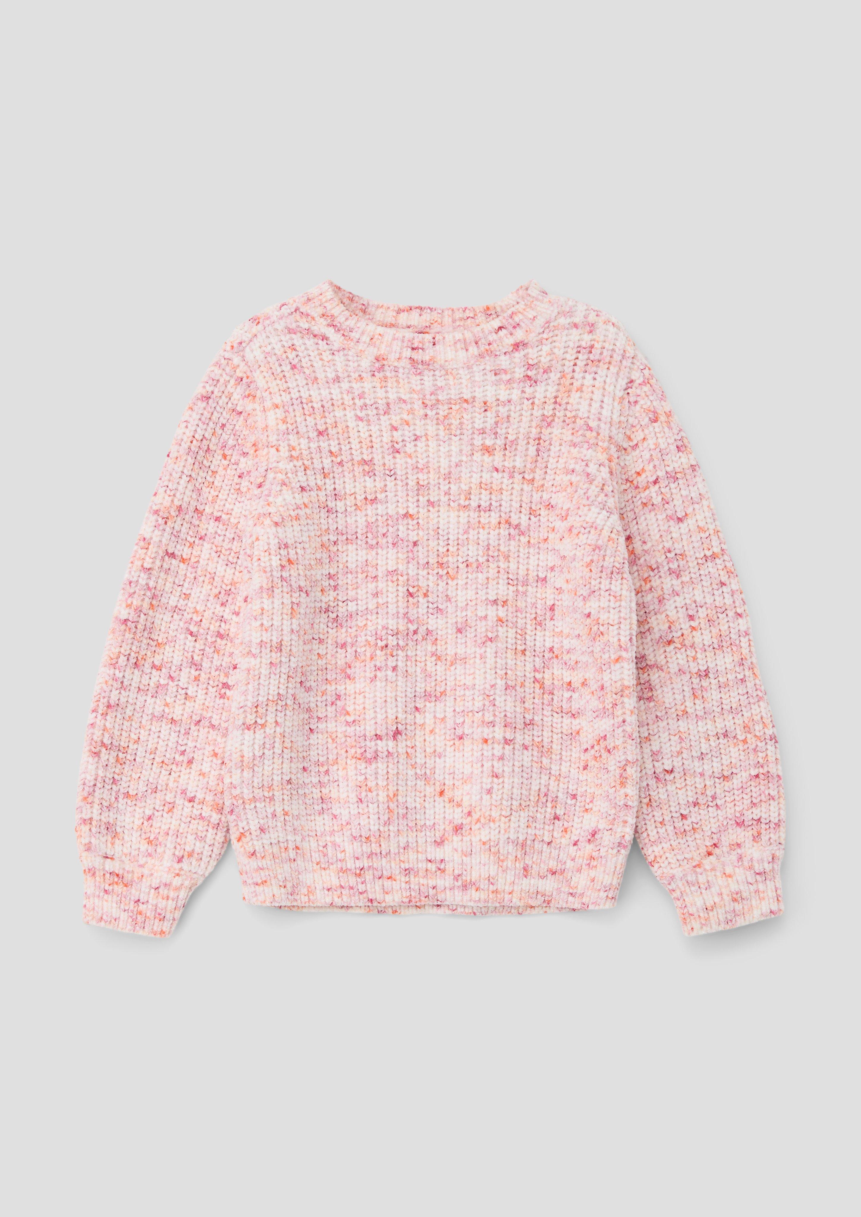 Melierter Strickpullover mit Rippstruktur  2133917-08X5